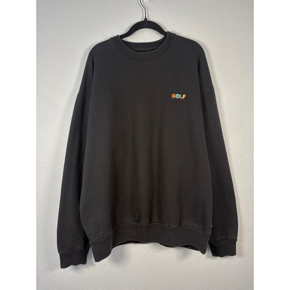 Golf Wang Black Multi 3D Embroidered Logo Relaxed Pullover Crewneck Sweatshirt